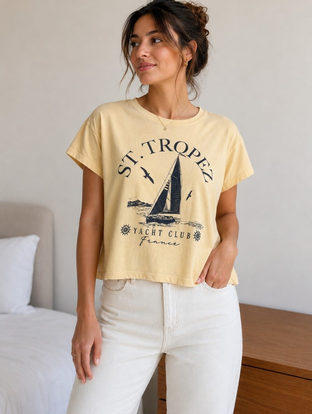 St. Tropez Yacht Club Yellow Graphic Tee